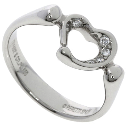 TIFFANY&Co. Open Heart Diamond Ring Platinum PT950 Ladies [Used]