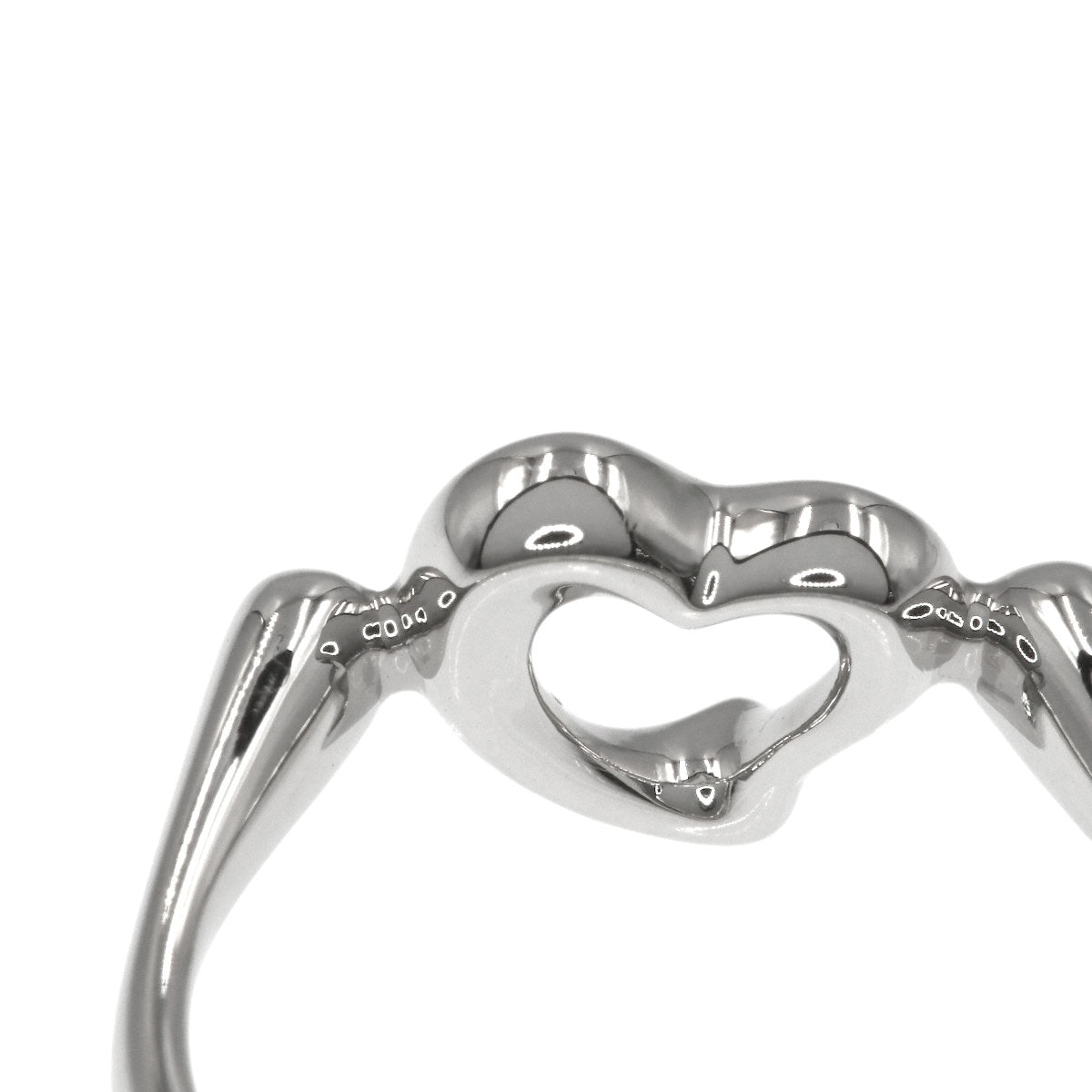 TIFFANY&Co. Open Heart Diamond Ring Platinum PT950 Ladies [Used]