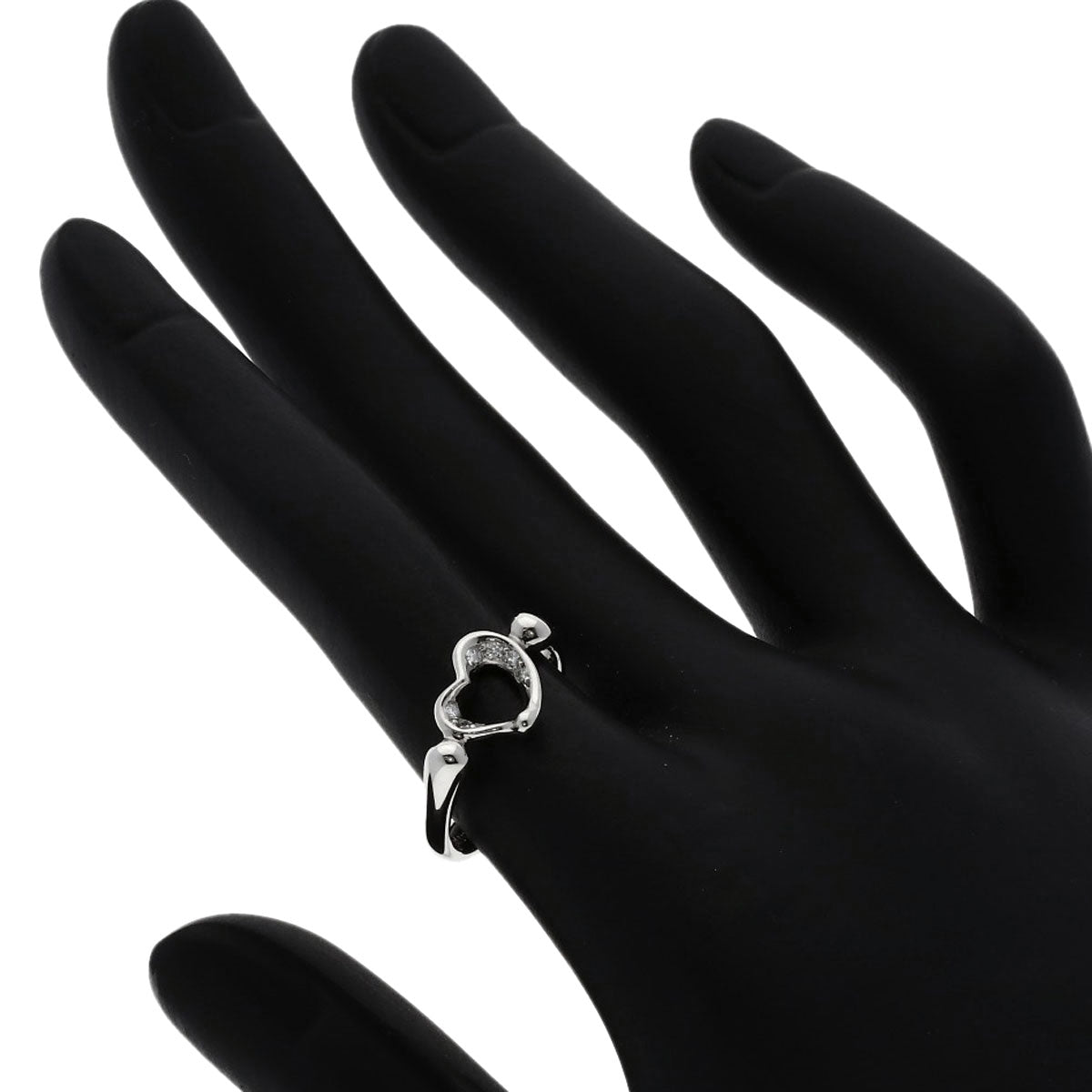 TIFFANY&Co. Open Heart Diamond Ring Platinum PT950 Ladies [Used]