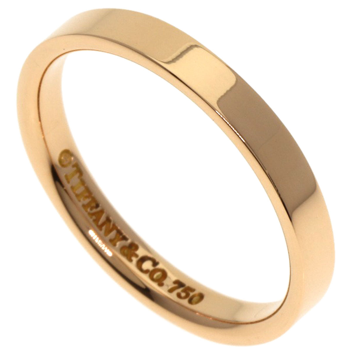 TIFFANY&Co. Flat band Ring K18 Pink Gold Ladies [Used]