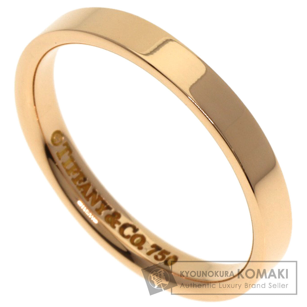 TIFFANY&Co. Flat band Ring K18 Pink Gold Ladies [Used]