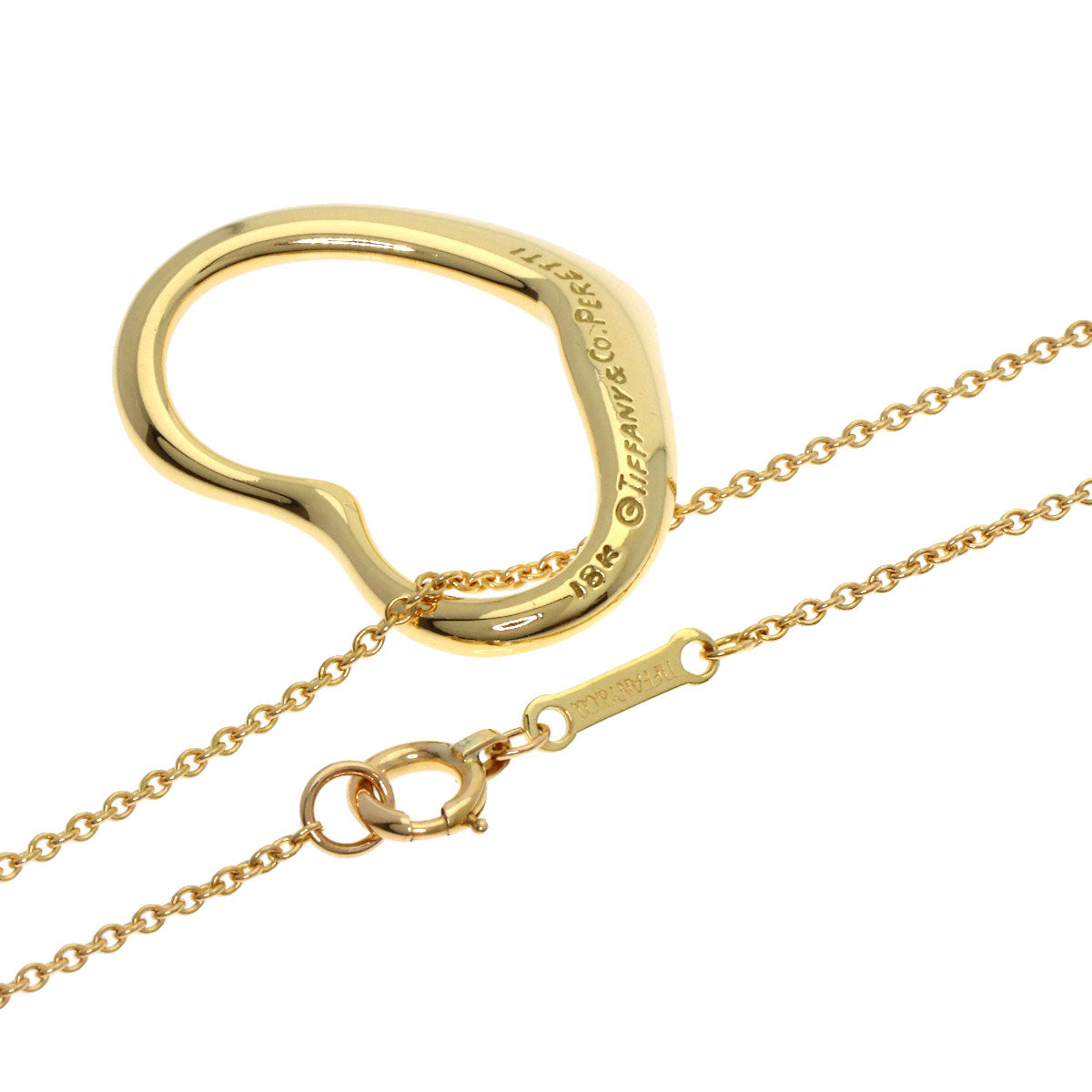 TIFFANY&Co. Open heart Necklace K18 Yellow Gold Ladies [Used]