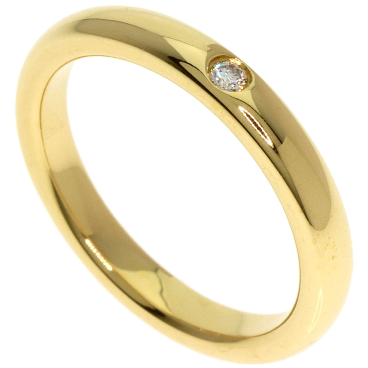 TIFFANY&Co. Stacking Band 1P Diamond Ring K18 Yellow Gold Ladies [Used]