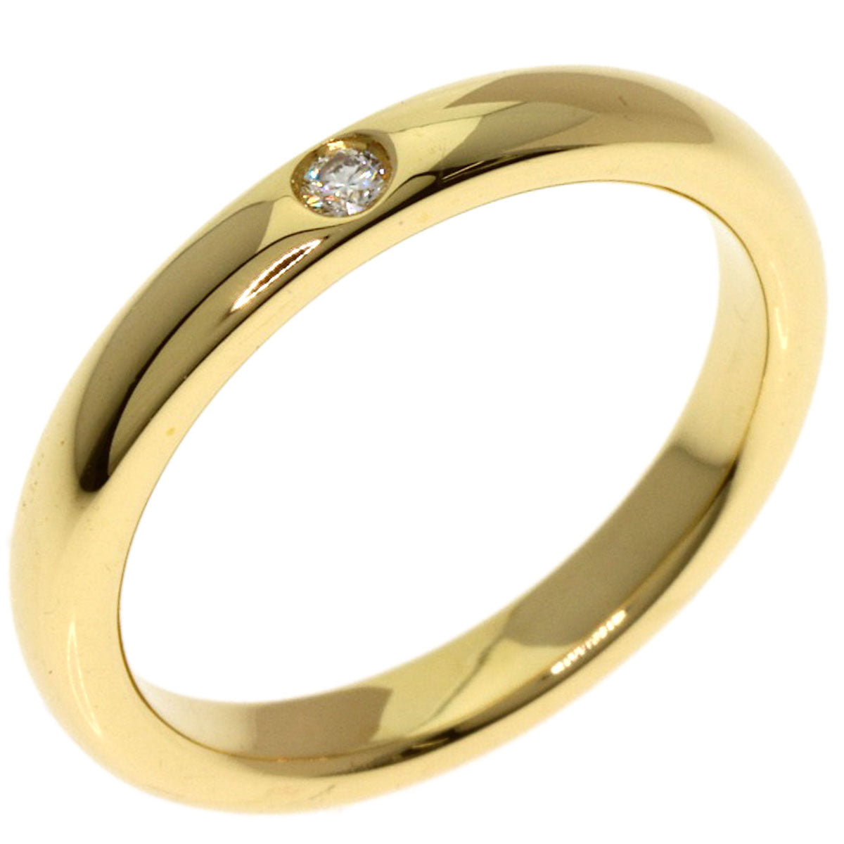 TIFFANY&Co. Stacking Band 1P Diamond Ring K18 Yellow Gold Ladies [Used]