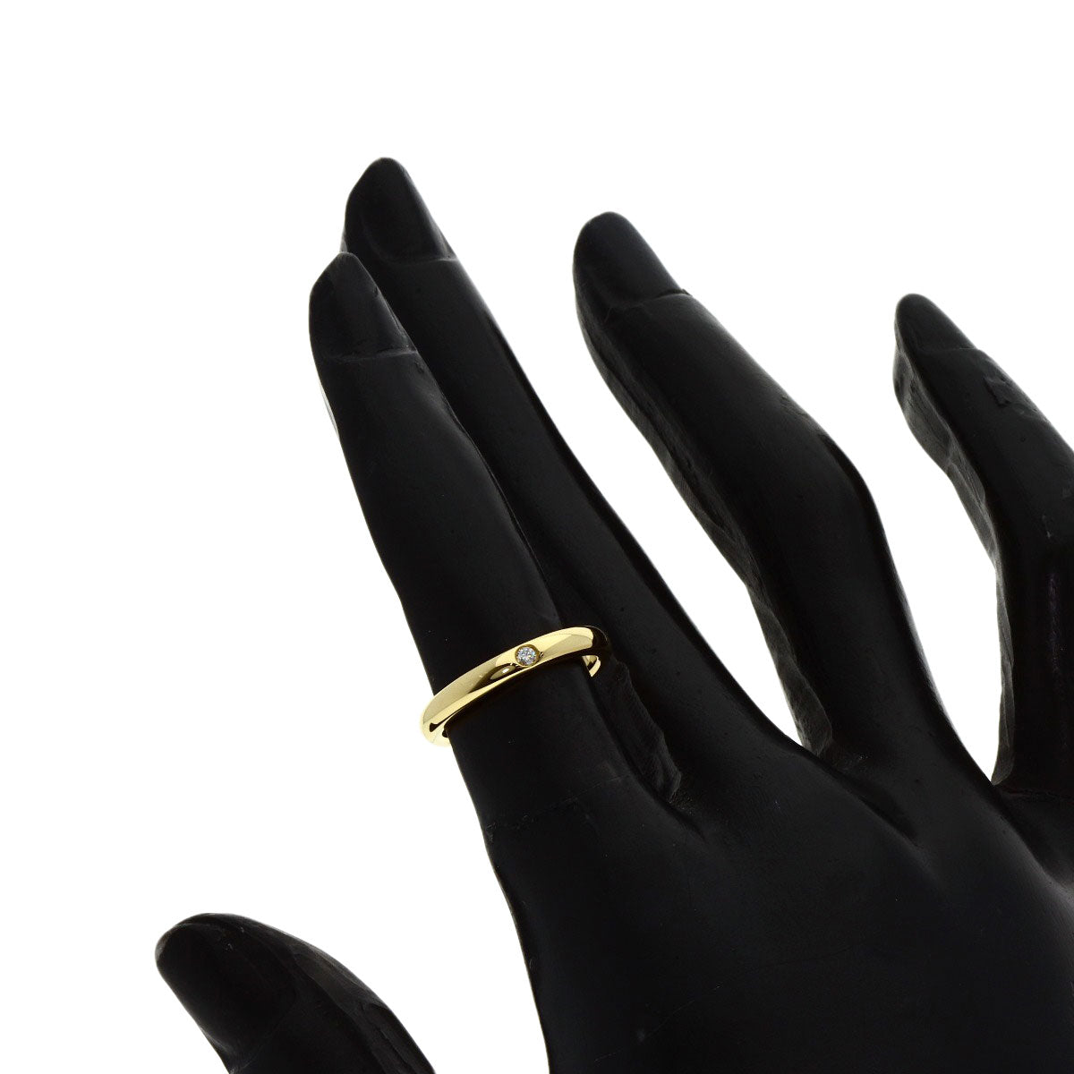 TIFFANY&Co. Stacking Band 1P Diamond Ring K18 Yellow Gold Ladies [Used]