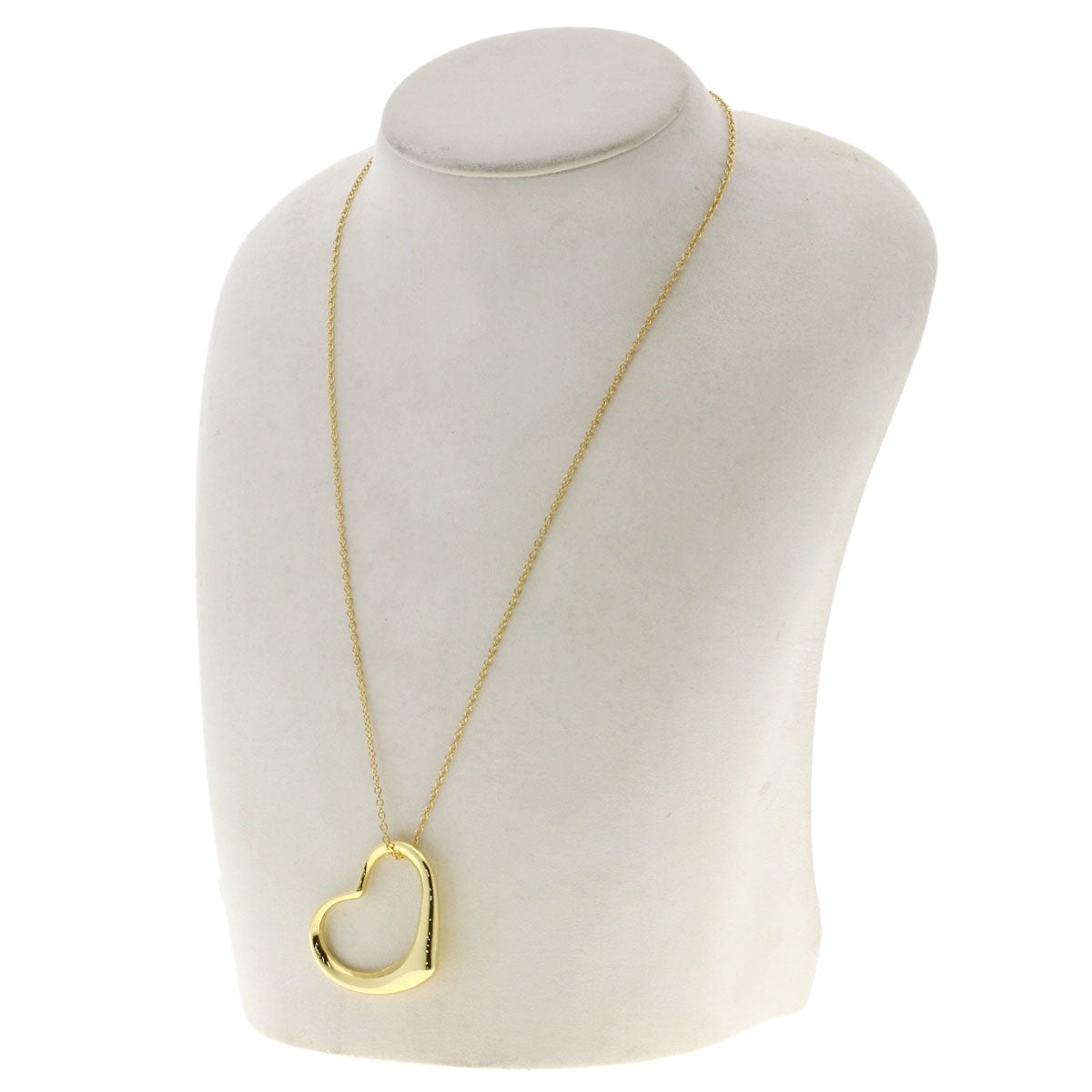 TIFFANY&Co. Open Heart Large Long Necklace K18 Yellow Gold Ladies [Used]