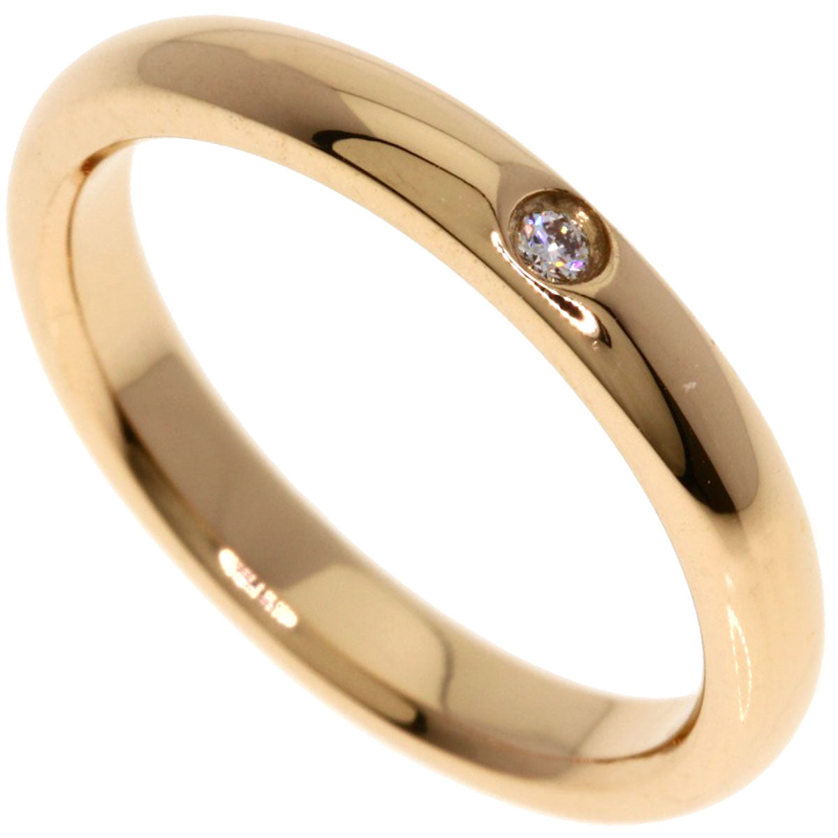 TIFFANY&Co. Stacking band 1P Diamond Ring K18 Pink Gold Ladies [Used]