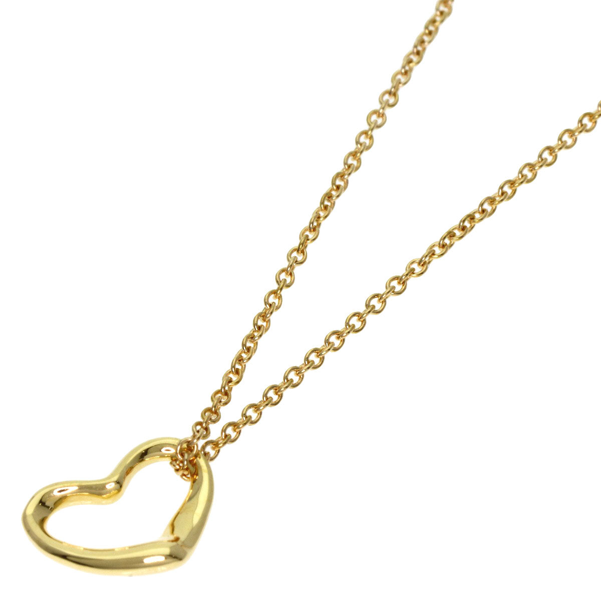 TIFFANY&Co. Open heart Necklace K18 Yellow Gold Ladies [Used]