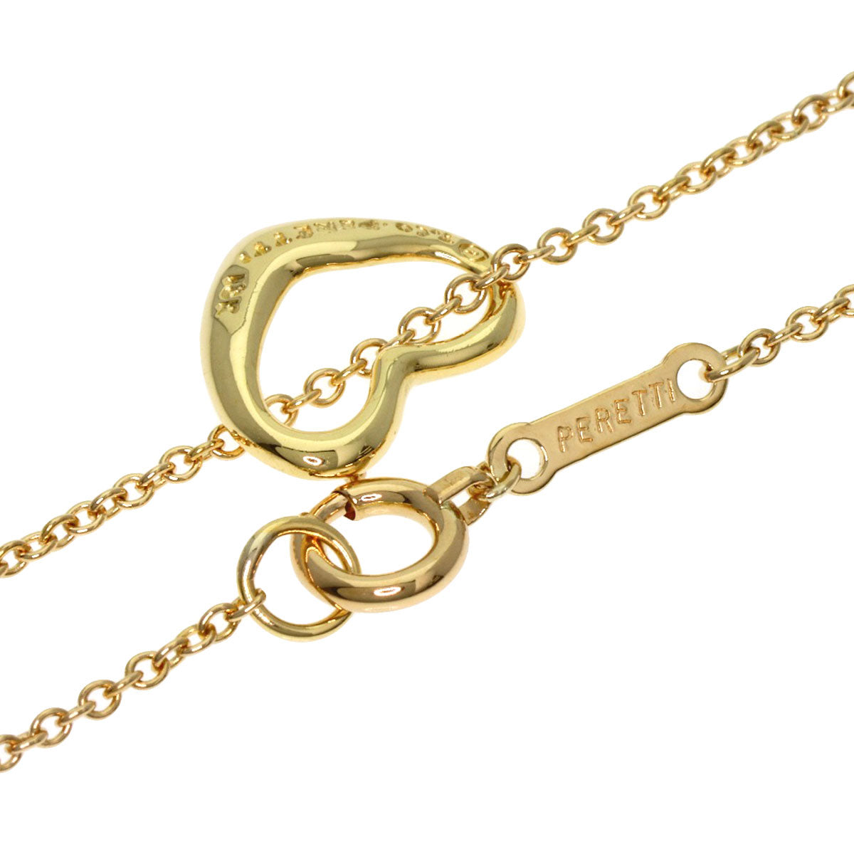 TIFFANY&Co. Open heart Necklace K18 Yellow Gold Ladies [Used]