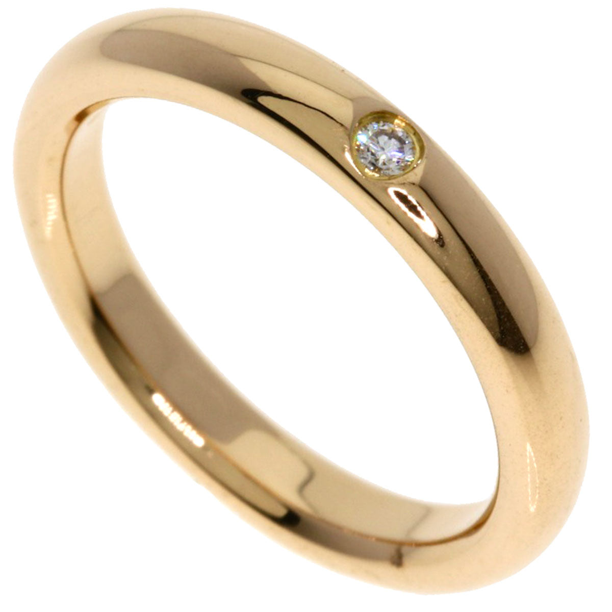 TIFFANY&Co. Stacking Band 1P Diamond Ring K18 Pink Gold Ladies [Used]