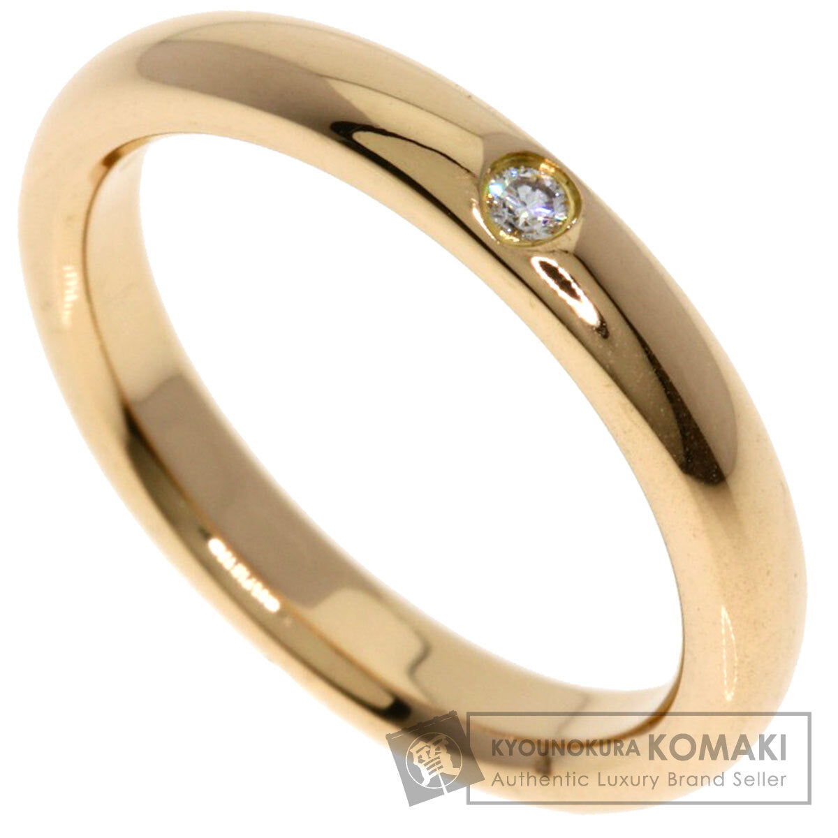 TIFFANY&Co. Stacking Band 1P Diamond Ring K18 Pink Gold Ladies [Used]