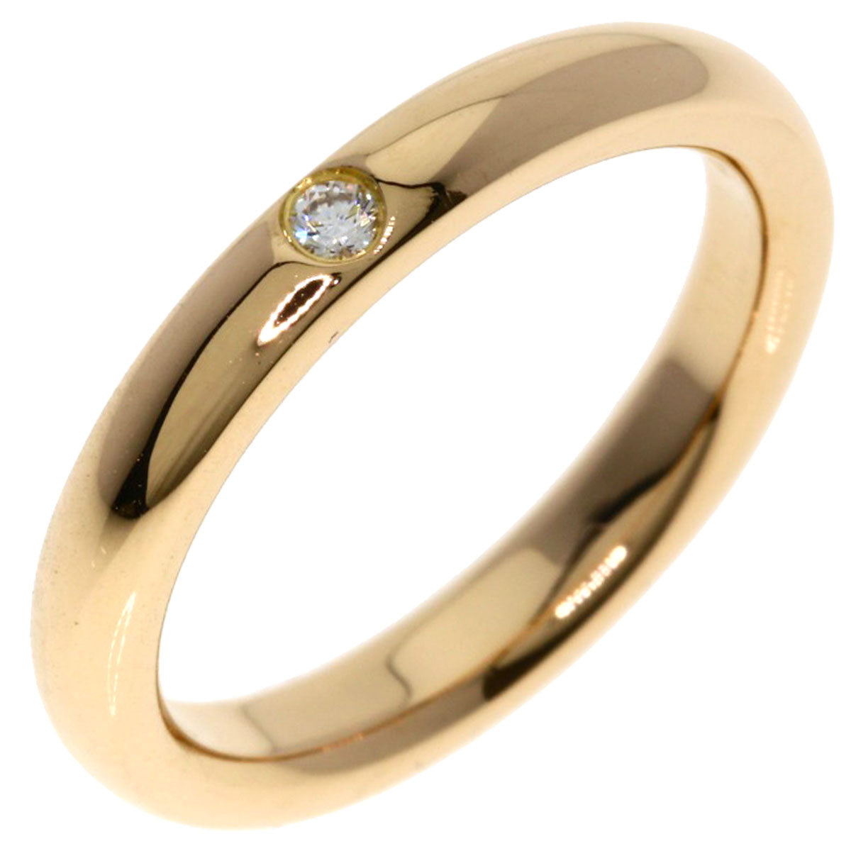 TIFFANY&Co. Stacking Band 1P Diamond Ring K18 Pink Gold Ladies [Used]