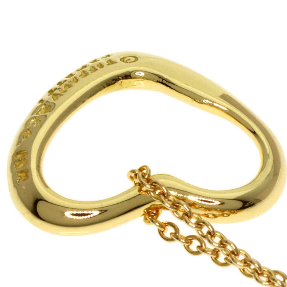 TIFFANY&Co. Open heart Necklace K18 Yellow Gold Ladies [Used]