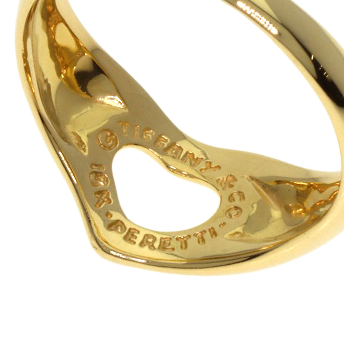 TIFFANY&Co. Open heart Ring K18 Yellow Gold Ladies [Used]