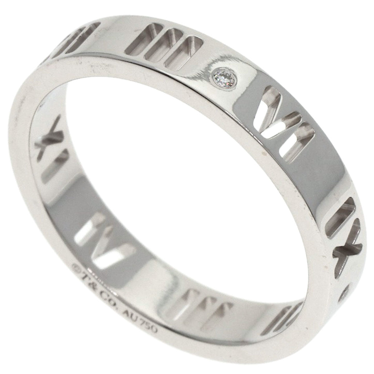 TIFFANY&Co. Pierced Atlas 4P Diamond Ring K18 White Gold Ladies [Used]