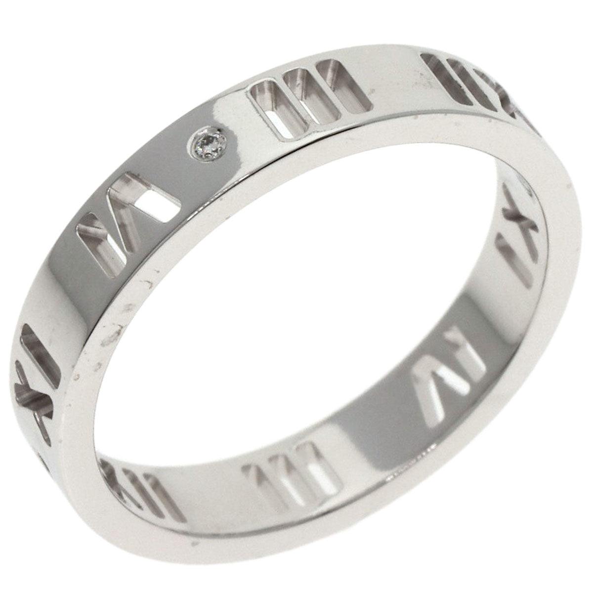 TIFFANY&Co. Pierced Atlas 4P Diamond Ring K18 White Gold Ladies [Used]