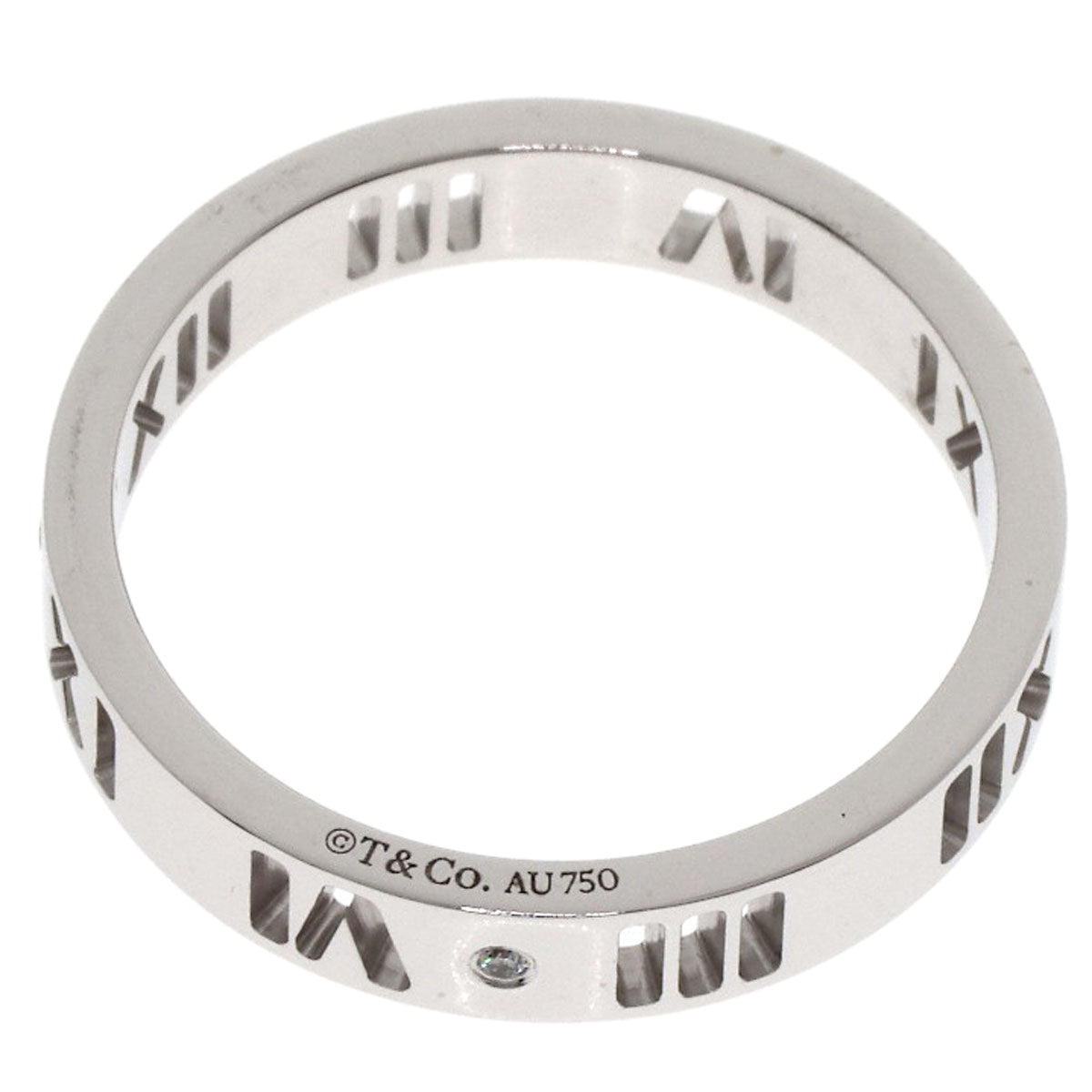 TIFFANY&Co. Pierced Atlas 4P Diamond Ring K18 White Gold Ladies [Used]