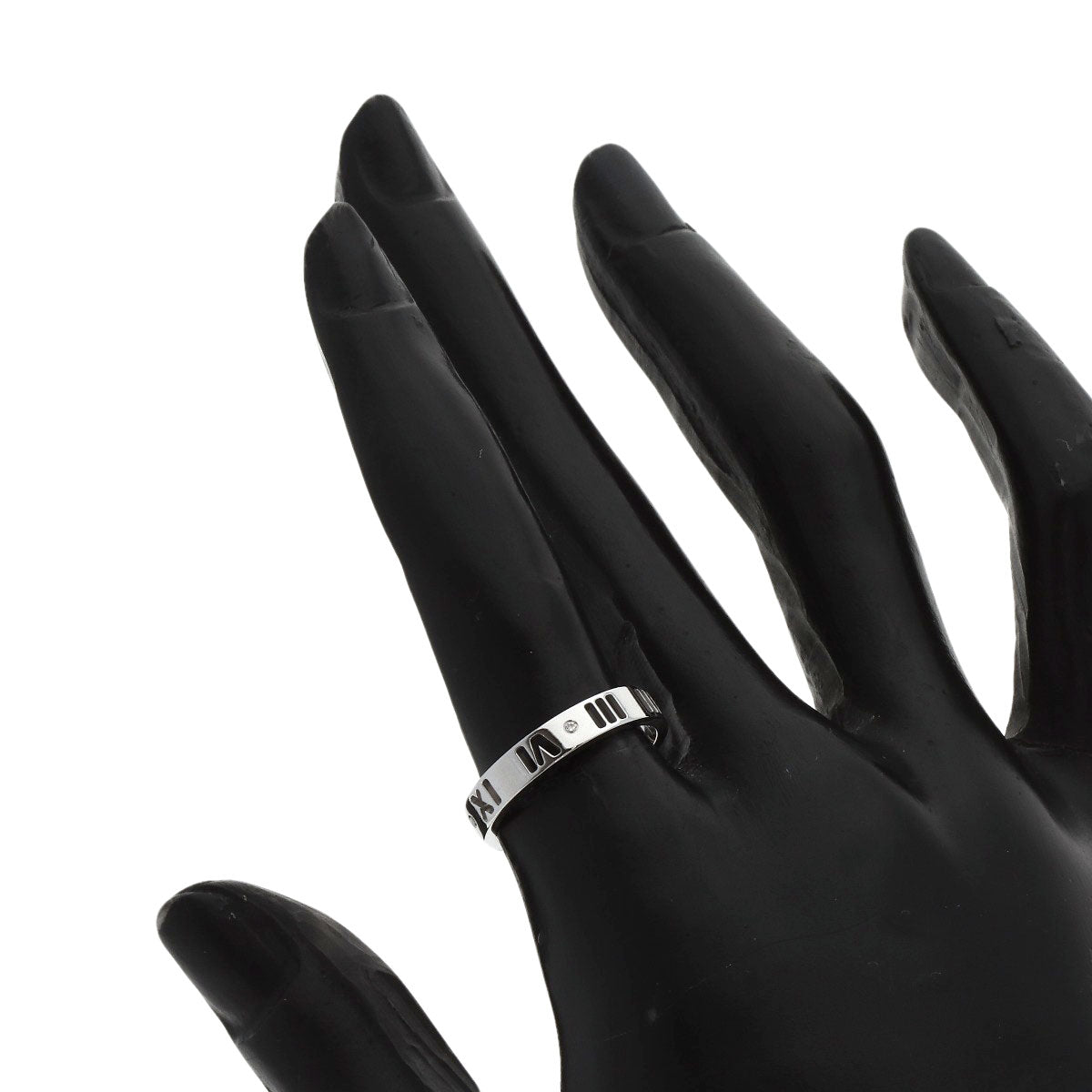 TIFFANY&Co. Pierced Atlas 4P Diamond Ring K18 White Gold Ladies [Used]