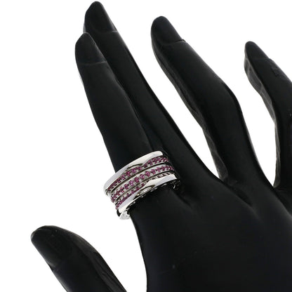 BVLGARI B.zero1 4-band Garnet #52 Ring K18 White Gold Ladies [Used]