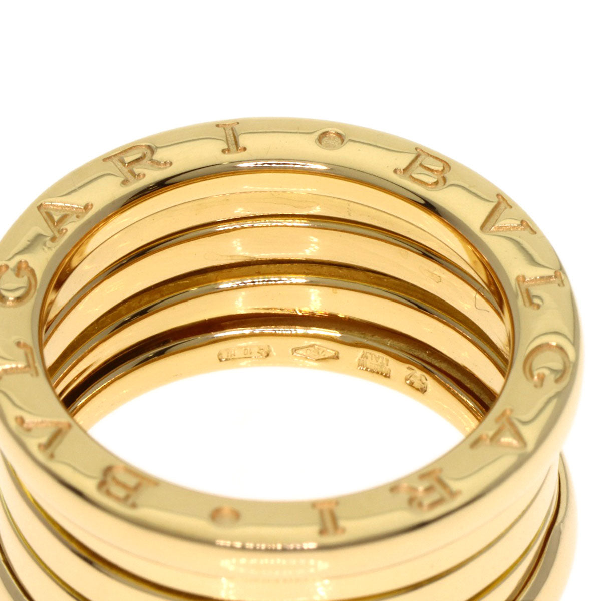 BVLGARI B.zero1 4 Band #52 Ring K18 Yellow Gold Ladies [Used]