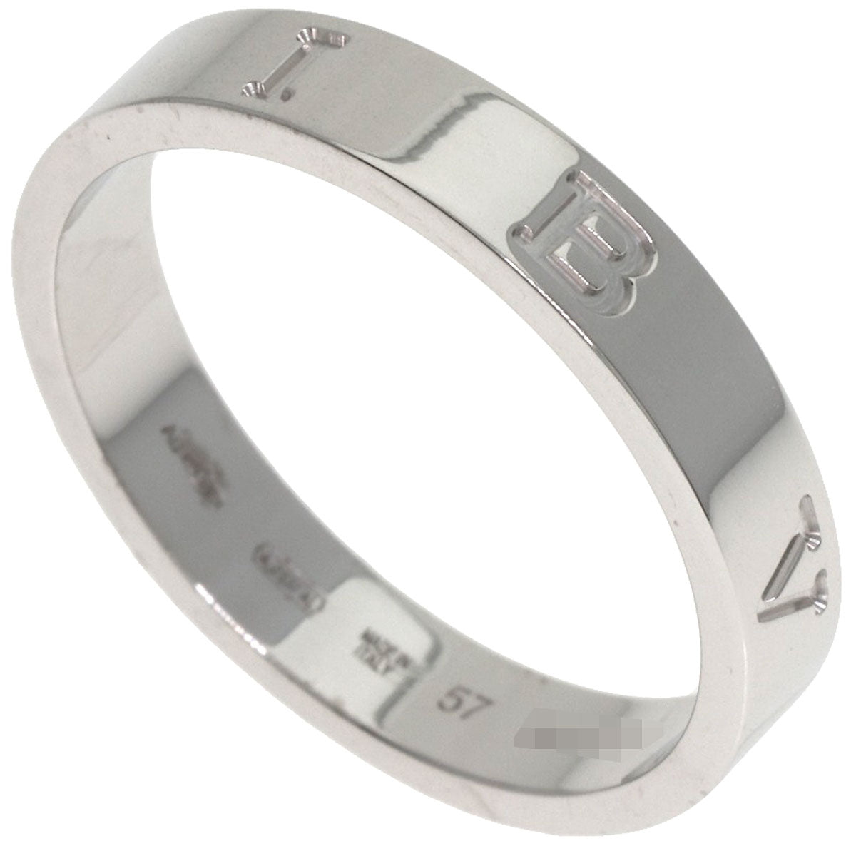BVLGARI B-zero1 Essential Band Ring #57 Ring K18 White Gold Ladies [Used]