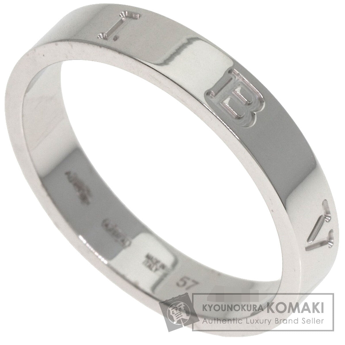 BVLGARI B-zero1 Essential Band Ring #57 Ring K18 White Gold Ladies [Used]