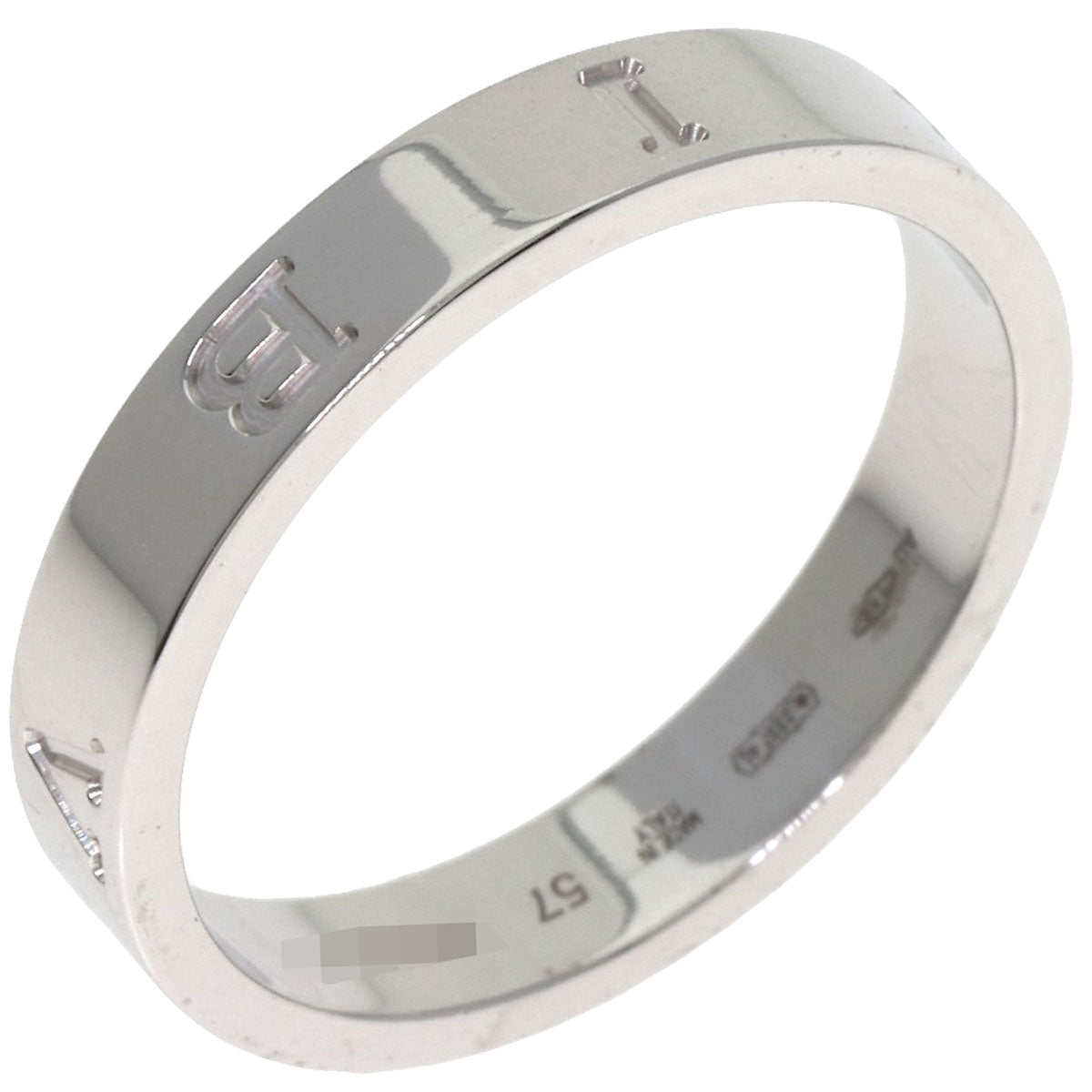 BVLGARI B-zero1 Essential Band Ring #57 Ring K18 White Gold Ladies [Used]