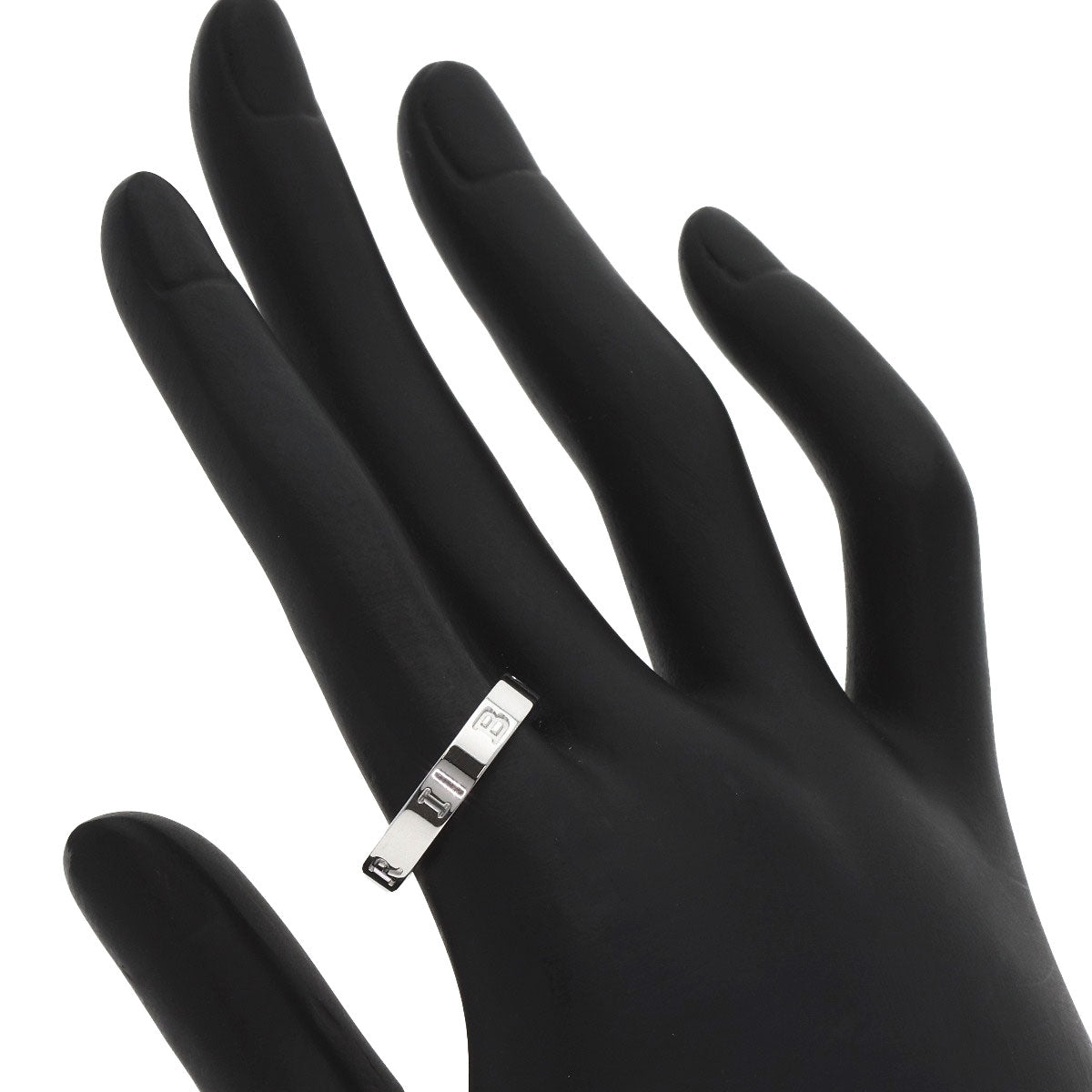 BVLGARI B-zero1 Essential Band Ring #57 Ring K18 White Gold Ladies [Used]