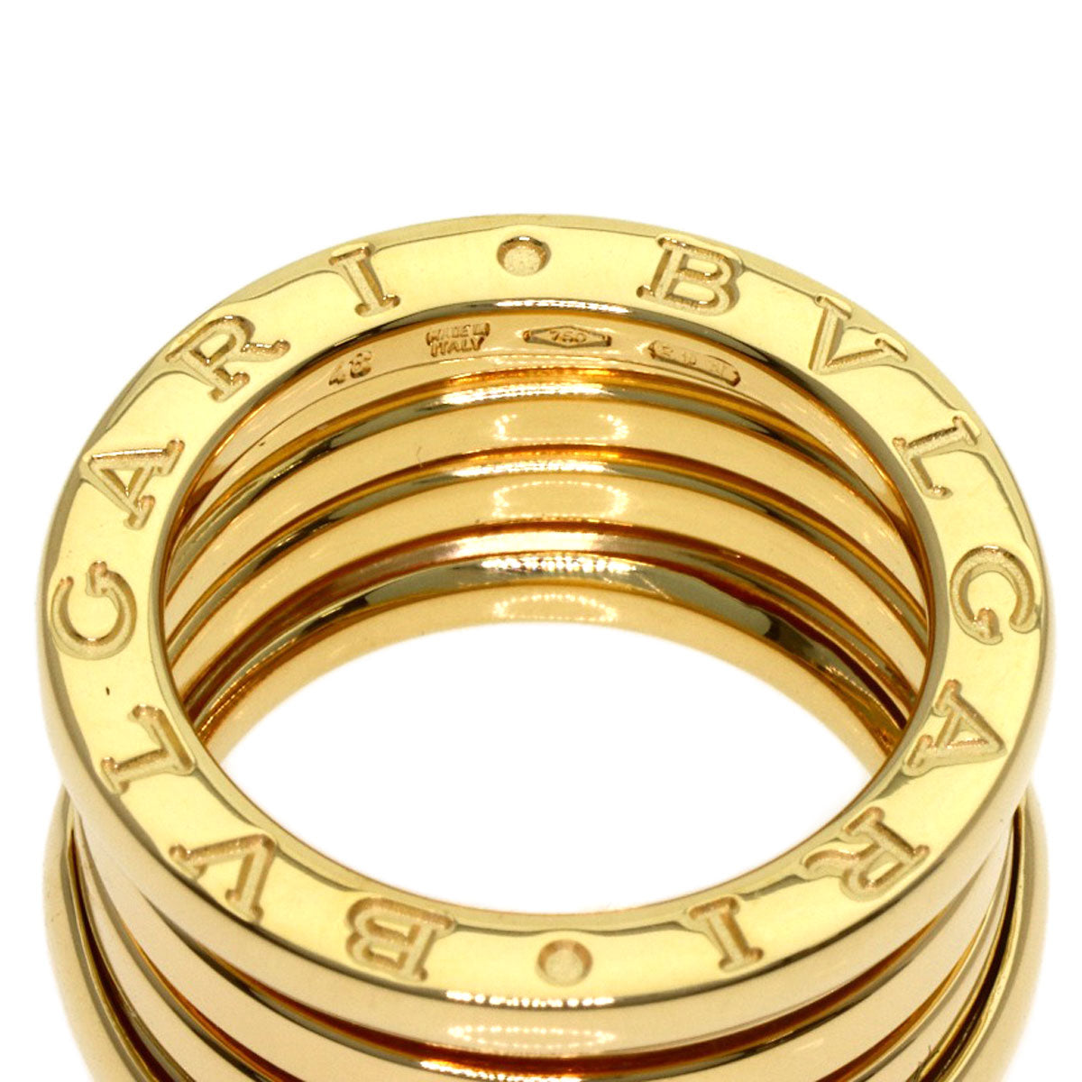 BVLGARI B.zero1 4 Band #48 Ring K18 Yellow Gold Ladies [Used]