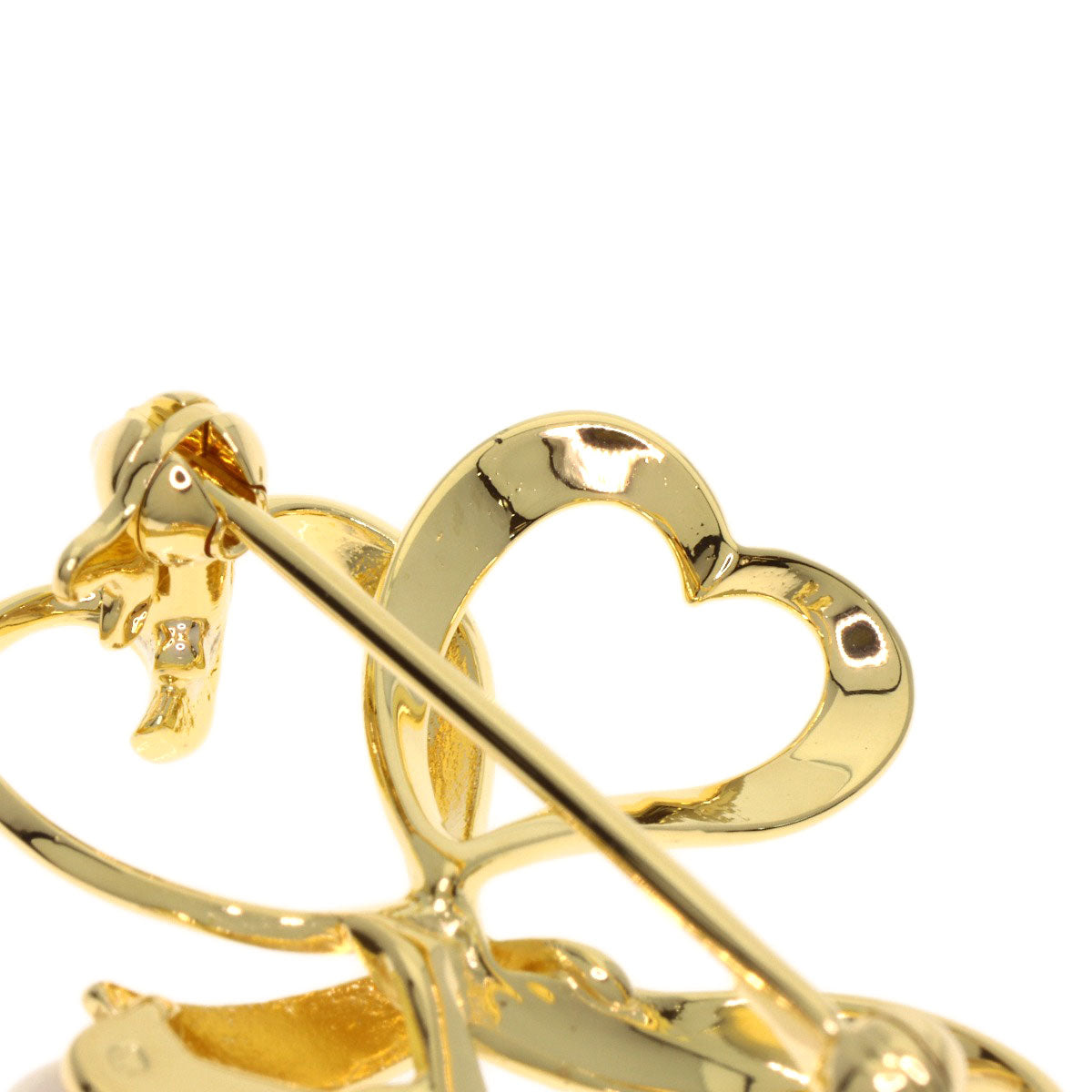 MIKIMOTO Triple Heart Pearl Pearl Brooch K18 Yellow Gold Ladies [Used]
