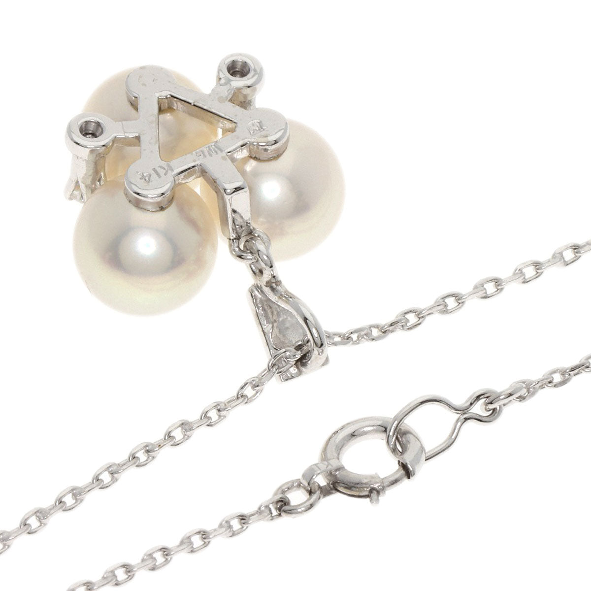 MIKIMOTO Pearl Pearl Necklace K14 White Gold Ladies [Used]