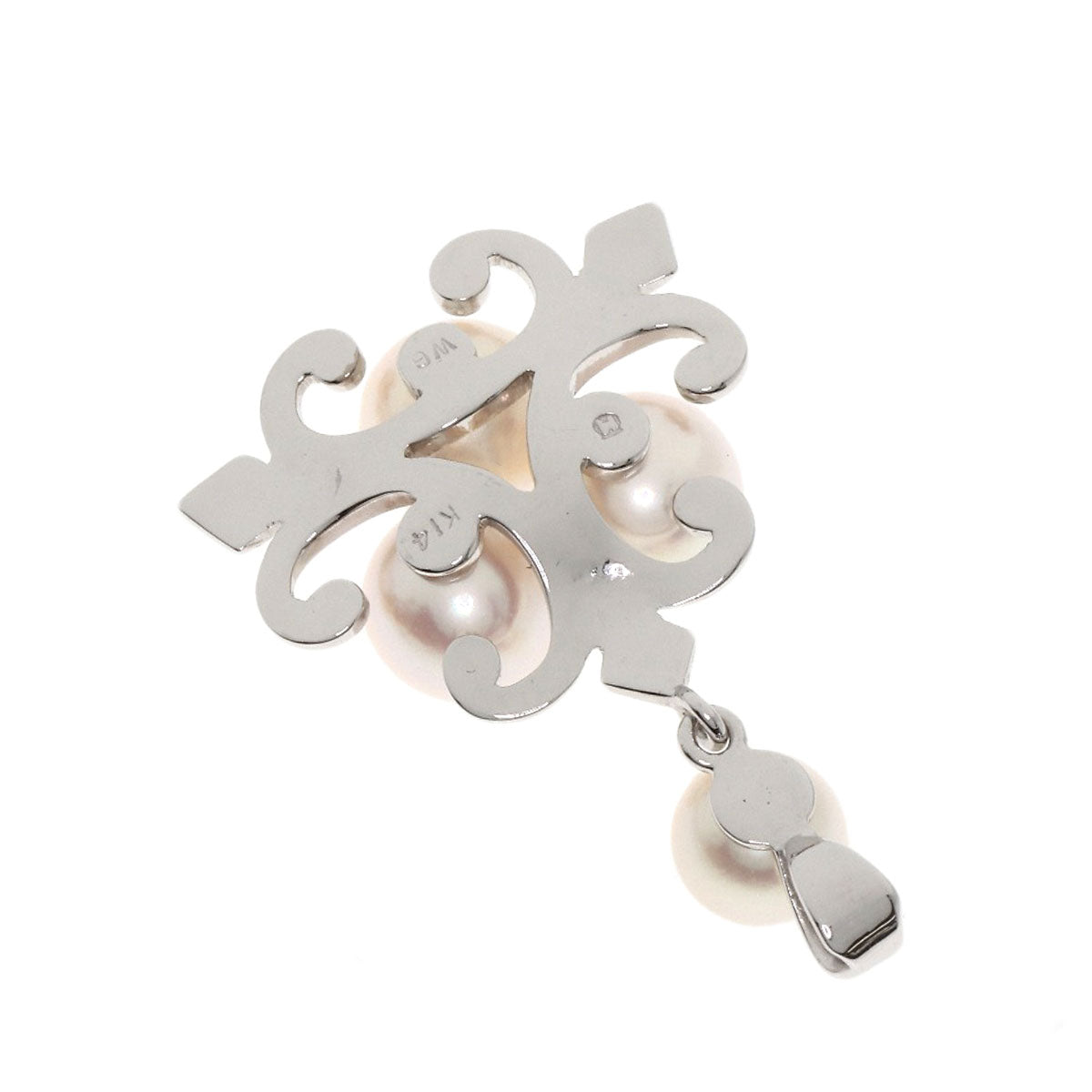 MIKIMOTO Pearl Pearl Pendant top K14 White Gold Ladies [Used]