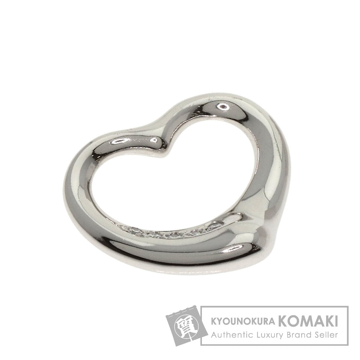 TIFFANY&Co. Open Heart Diamond Pendant top Platinum PT950 Ladies [Used]