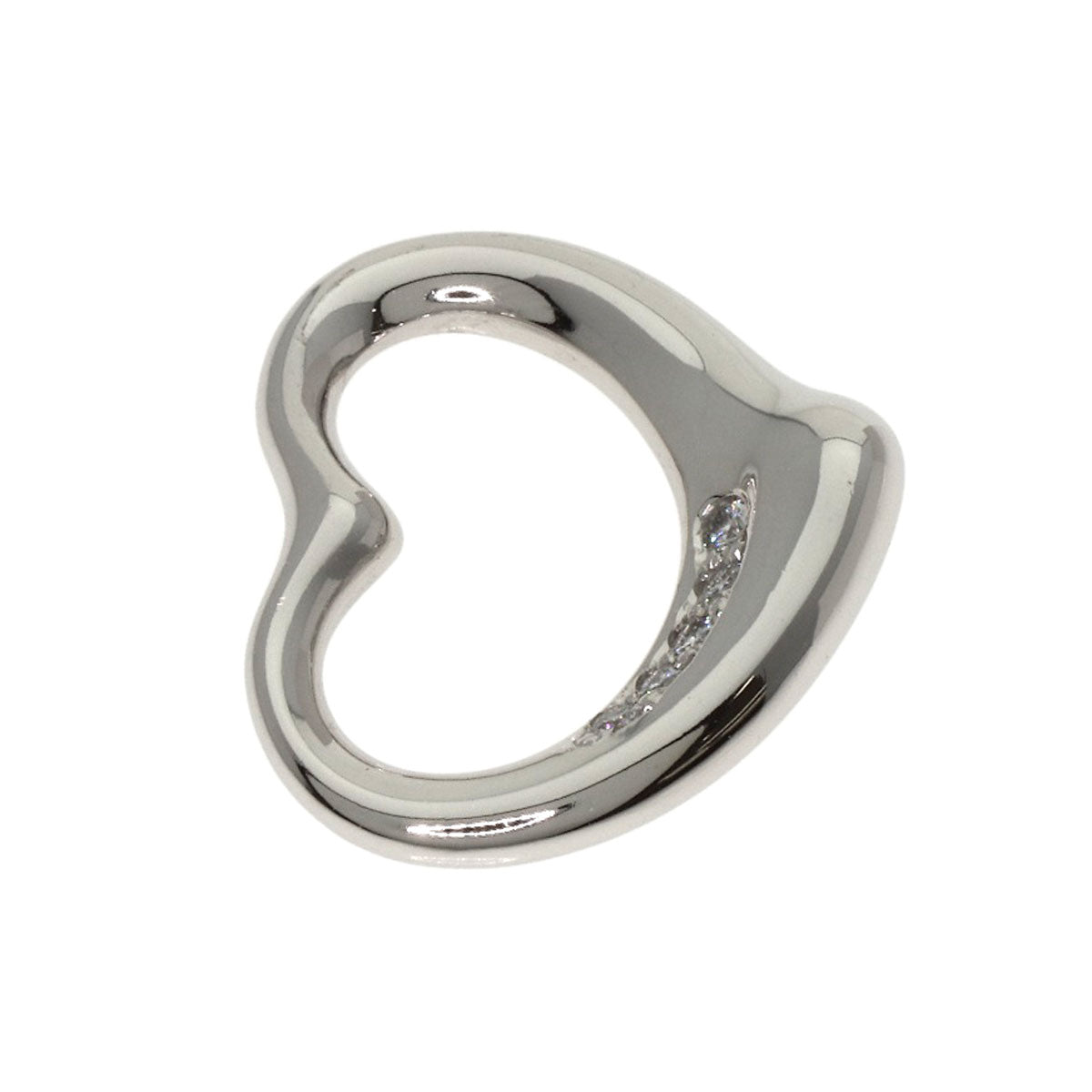 TIFFANY&Co. Open Heart Diamond Pendant top Platinum PT950 Ladies [Used]