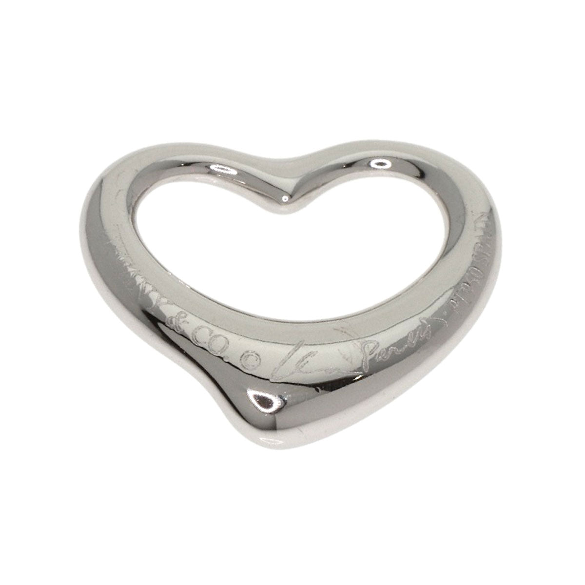 TIFFANY&Co. Open Heart Diamond Pendant top Platinum PT950 Ladies [Used]