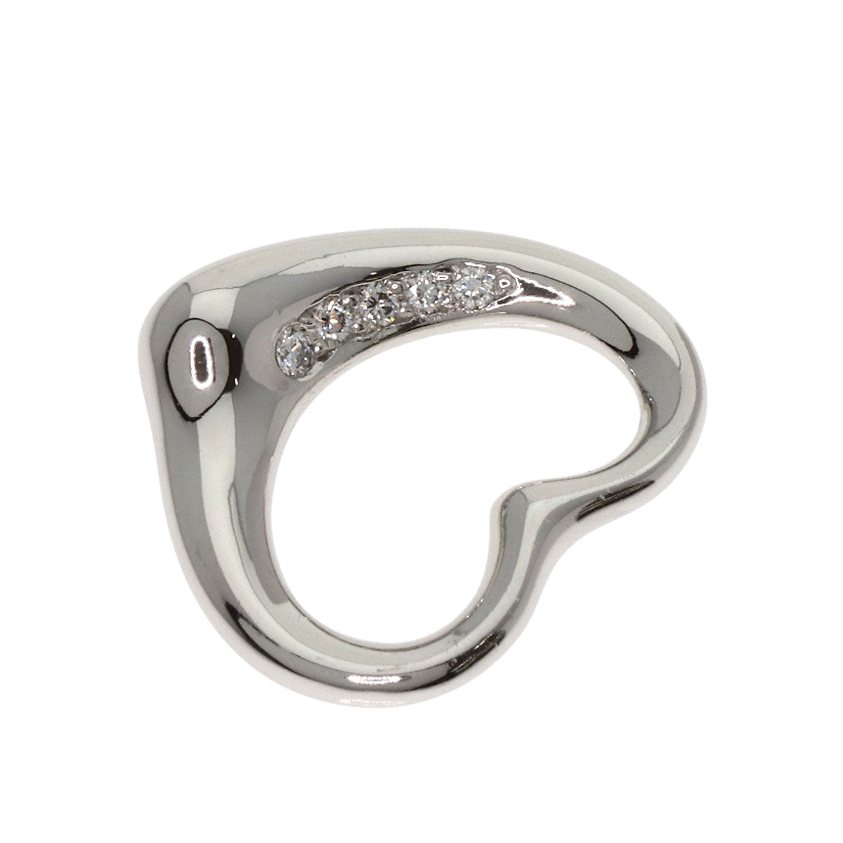 TIFFANY&Co. Open Heart Diamond Pendant top Platinum PT950 Ladies [Used]