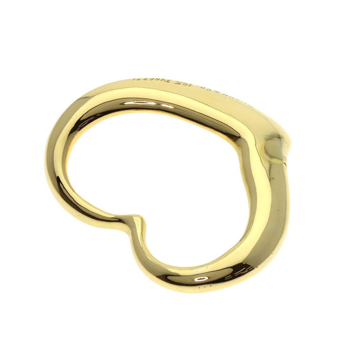 TIFFANY&Co. Open Heart Large TOP Pendant top K18 Yellow Gold Ladies [Used]