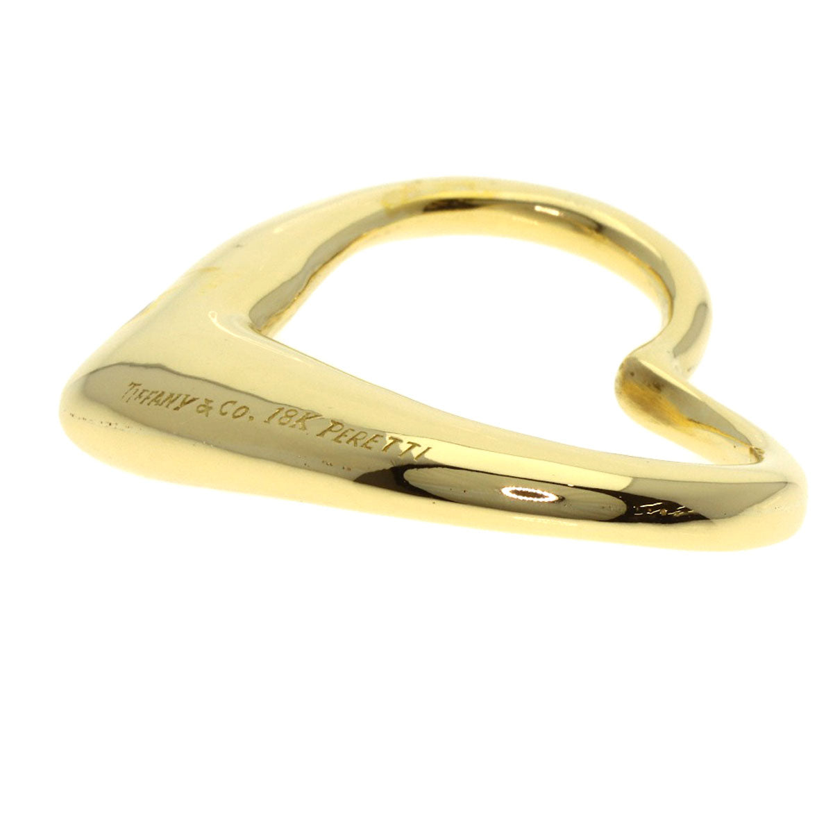 TIFFANY&Co. Open Heart Large TOP Pendant top K18 Yellow Gold Ladies [Used]