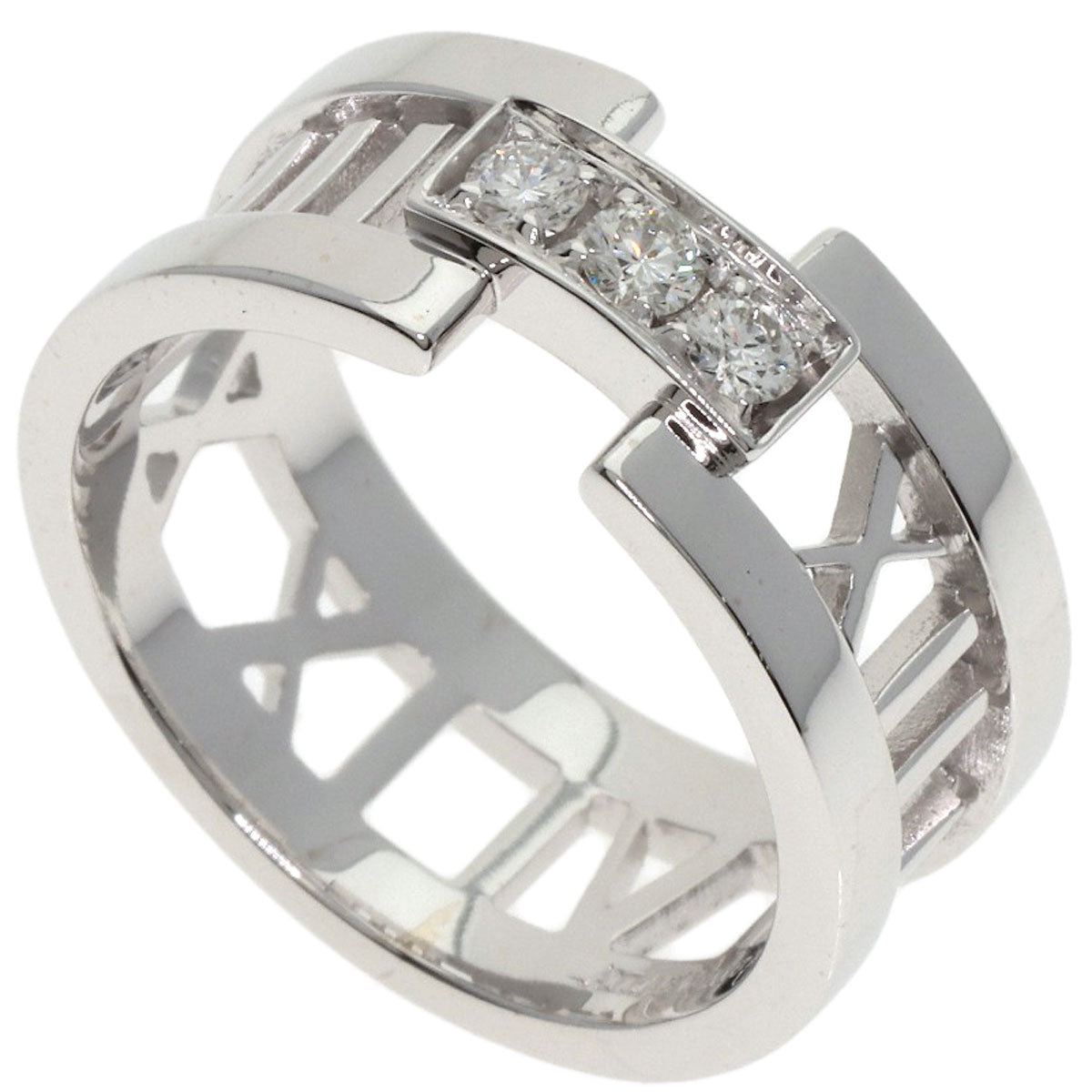 TIFFANY&Co. Atlas Open Diamond Ring K18 White Gold Ladies [Used]