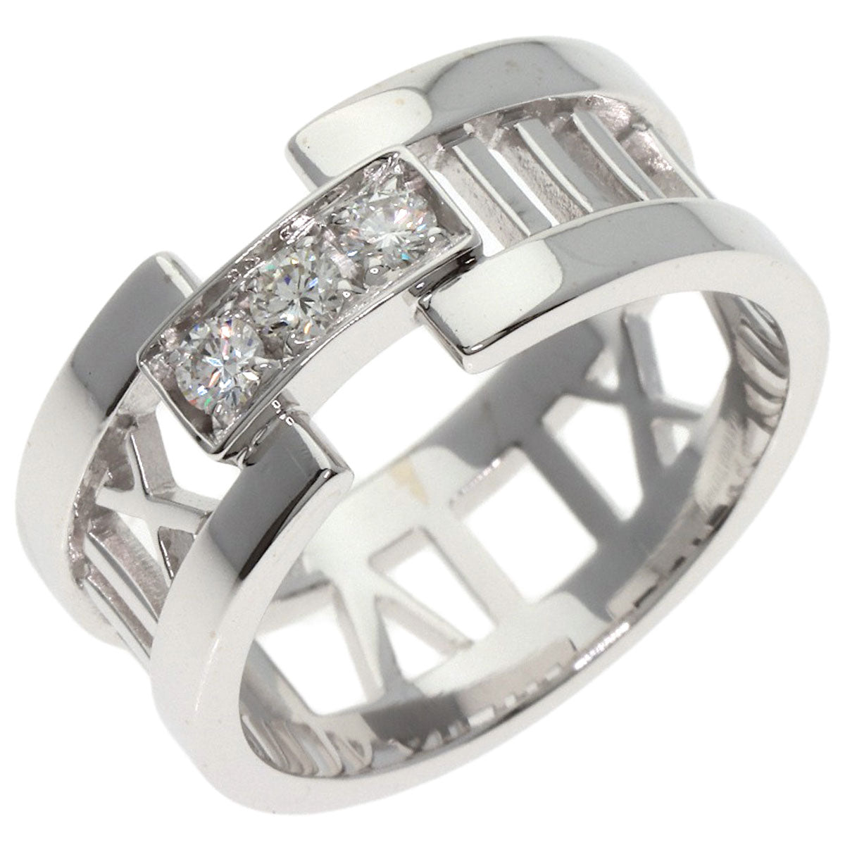 TIFFANY&Co. Atlas Open Diamond Ring K18 White Gold Ladies [Used]