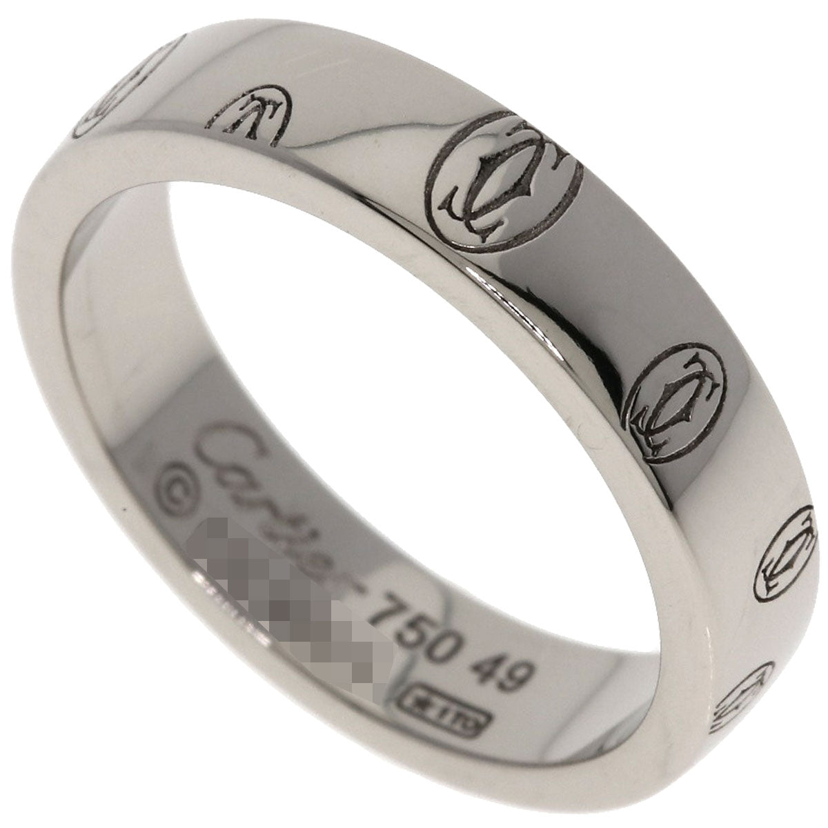 CARTIER Happy Birthday #49 Ring K18 White Gold Ladies [Used]