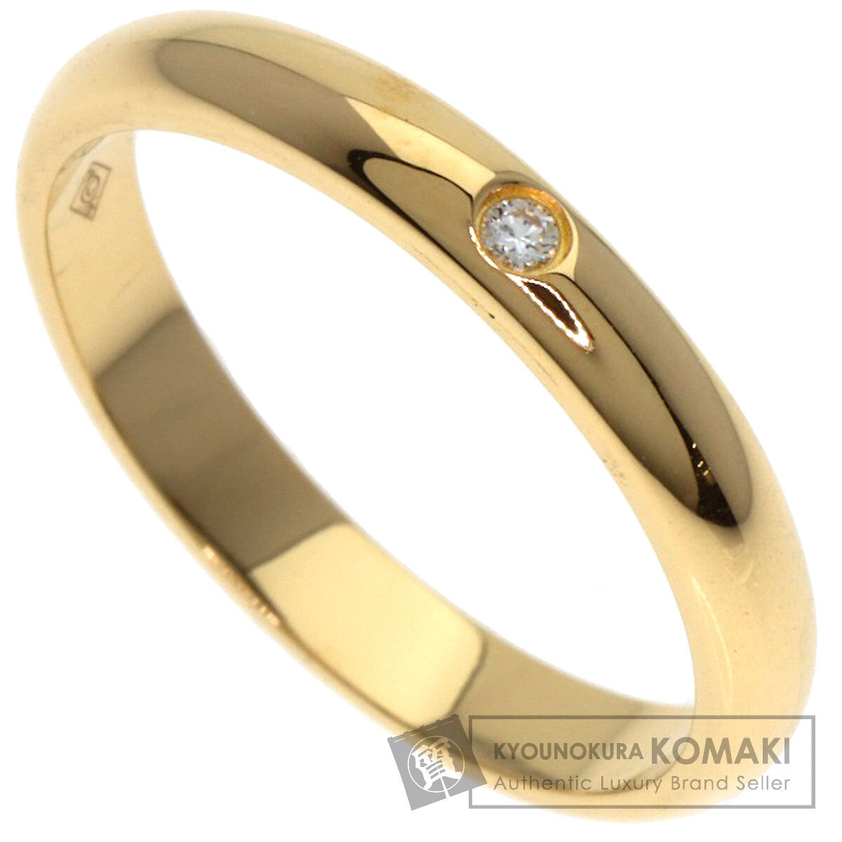 CARTIER Wedding 1P Diamond #46 Ring K18 Yellow Gold Ladies [Used]