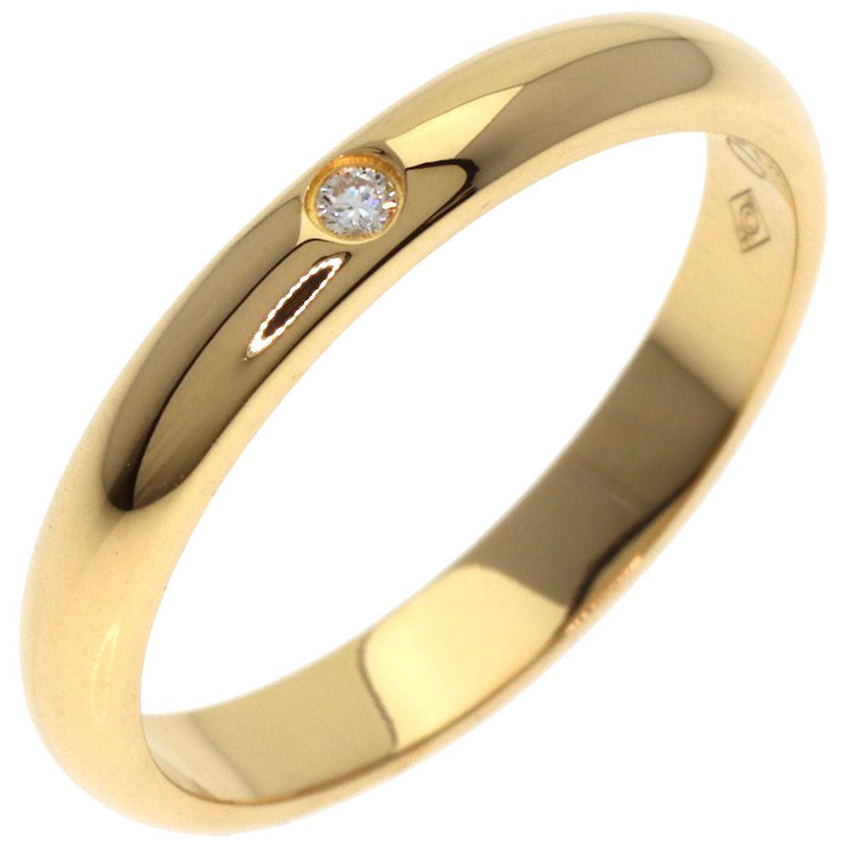 CARTIER Wedding 1P Diamond #46 Ring K18 Yellow Gold Ladies [Used]