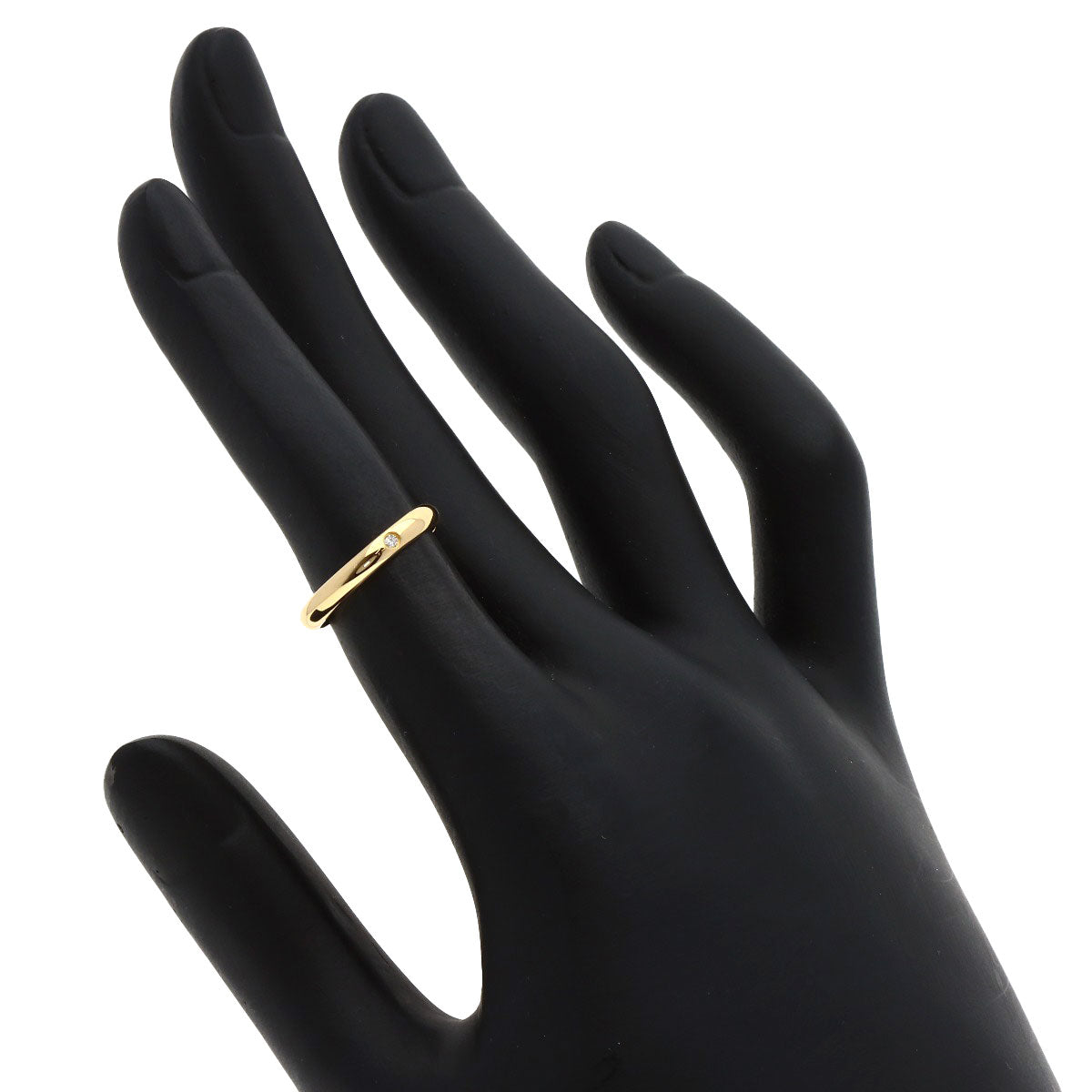 CARTIER Wedding 1P Diamond #46 Ring K18 Yellow Gold Ladies [Used]