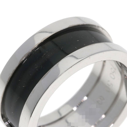 CARTIER C2 Ring Black Lacquer #50 Ring K18 White Gold Ladies [Used]