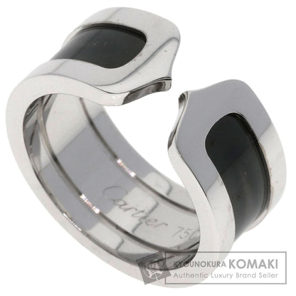 CARTIER C2 Ring Black Lacquer #50 Ring K18 White Gold Ladies [Used]