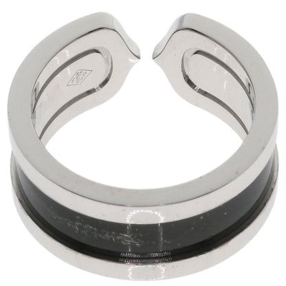 CARTIER C2 Ring Black Lacquer #50 Ring K18 White Gold Ladies [Used]