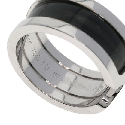 CARTIER C2 Ring Black Lacquer #50 Ring K18 White Gold Ladies [Used]