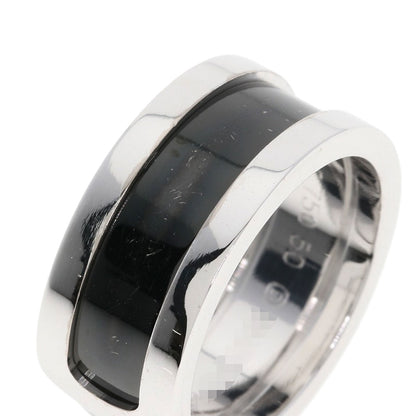 CARTIER C2 Ring Black Lacquer #50 Ring K18 White Gold Ladies [Used]