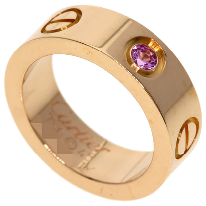 CARTIER Love ring 1P pink sapphire #45 Ring K18 Pink Gold Ladies [Used]